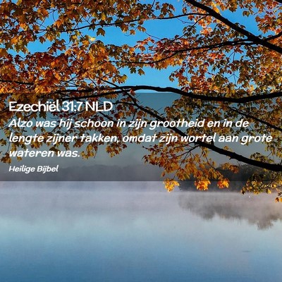 Picture 02 - Ezechiël 31:7 NLD - Alzo was hij schoon in zijn grootheid en in de - Bible Verse Picture