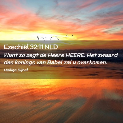 Picture 02 - Ezechiël 32:11 NLD - Want zo zegt de Heere HEERE: Het zwaard des - Bible Verse Picture