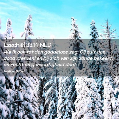 Picture 02 - Ezechiël 33:14 NLD - Als Ik ook tot den goddeloze zeg: Gij zult den - Bible Verse Picture