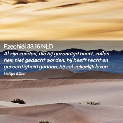 Picture 02 - Ezechiël 33:16 NLD - Al zijn zonden, die hij gezondigd heeft, zullen - Bible Verse Picture