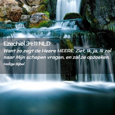 Picture 02 - Ezechiël 34:11 NLD - Want zo zegt de Heere HEERE: Ziet, Ik, ja, Ik zal - Bible Verse Picture