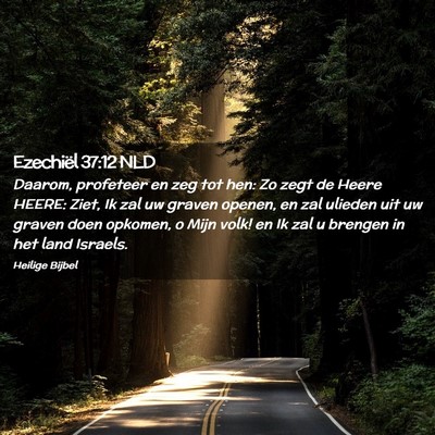 Picture 02 - Ezechiël 37:12 NLD - Daarom, profeteer en zeg tot hen: Zo zegt de - Bible Verse Picture