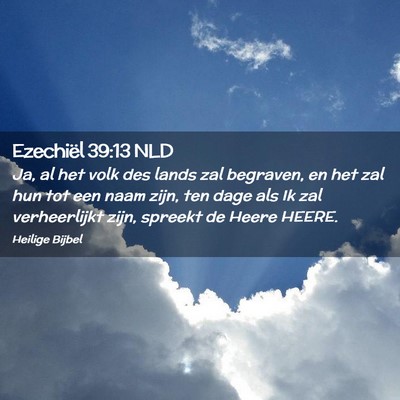 Picture 02 - Ezechiël 39:13 NLD - Ja, al het volk des lands zal begraven, en het - Bible Verse Picture