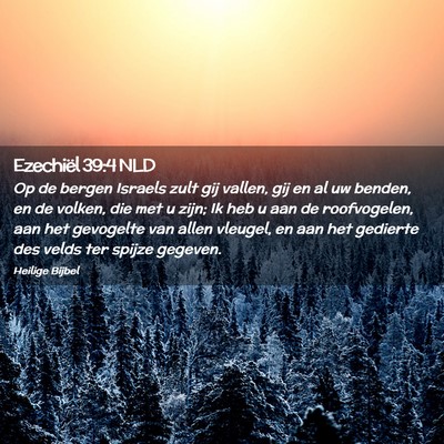 Picture 02 - Ezechiël 39:4 NLD - Op de bergen Israels zult gij vallen, gij en al - Bible Verse Picture