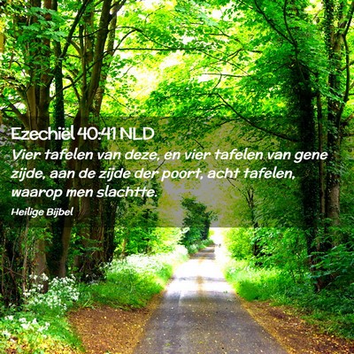 Picture 02 - Ezechiël 40:41 NLD - Vier tafelen van deze, en vier tafelen van gene - Bible Verse Picture