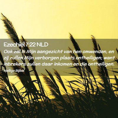 Picture 02 - Ezechiël 7:22 NLD - Ook zal Ik Mijn aangezicht van hen omwenden, en - Bible Verse Picture