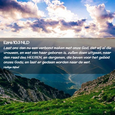 Picture 02 - Ezra 10:3 NLD - Laat ons dan nu een verbond maken met onze God, - Bible Verse Picture