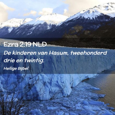 Picture 02 - Ezra 2:19 NLD - De kinderen van Hasum, tweehonderd drie en - Bible Verse Picture