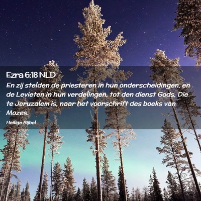 Picture 02 - Ezra 6:18 NLD - En zij stelden de priesteren in hun - Bible Verse Picture