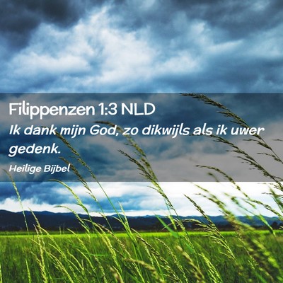 Picture 02 - Filippenzen 1:3 NLD - Ik dank mijn God, zo dikwijls als ik uwer - Bible Verse Picture