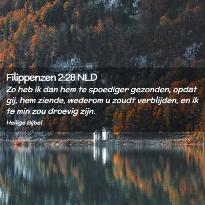 Picture 02 - Filippenzen 2:28 NLD - Zo heb ik dan hem te spoediger gezonden, opdat - Bible Verse Picture