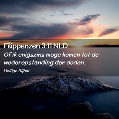 Picture 02 - Filippenzen 3:11 NLD - Of ik enigszins moge komen tot de wederopstanding - Bible Verse Picture