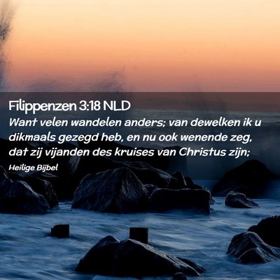 Picture 02 - Filippenzen 3:18 NLD - Want velen wandelen anders; van dewelken ik u - Bible Verse Picture