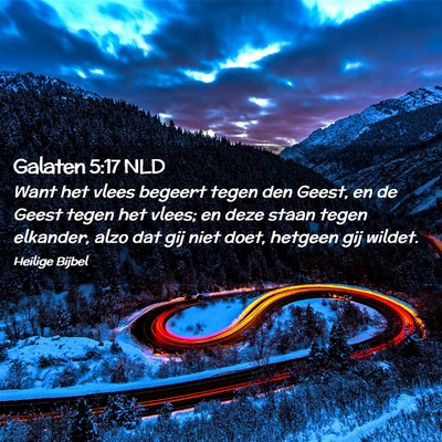 Picture 02 - Galaten 5:17 NLD - Want het vlees begeert tegen den Geest, en de - Bible Verse Picture