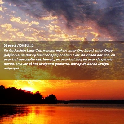 Picture 02 - Genesis 1:26 NLD - En God zeide: Laat Ons mensen maken, naar Ons - Bible Verse Picture