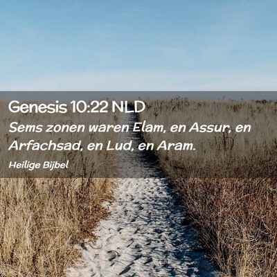 Picture 02 - Genesis 10:22 NLD - Sems zonen waren Elam, en Assur, en Arfachsad, en - Bible Verse Picture