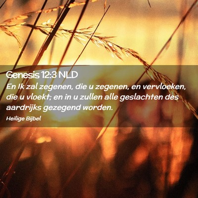 Picture 02 - Genesis 12:3 NLD - En Ik zal zegenen, die u zegenen, en vervloeken, - Bible Verse Picture