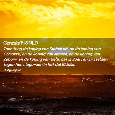 Picture 02 - Genesis 14:8 NLD - Toen toog de koning van Sodom uit, en de koning - Bible Verse Picture