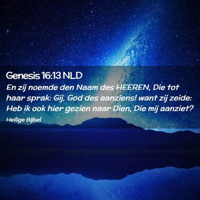 Picture 02 - Genesis 16:13 NLD - En zij noemde den Naam des HEEREN, Die tot haar - Bible Verse Picture