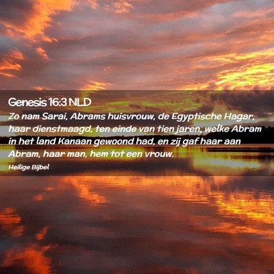 Picture 02 - Genesis 16:3 NLD - Zo nam Sarai, Abrams huisvrouw, de Egyptische - Bible Verse Picture