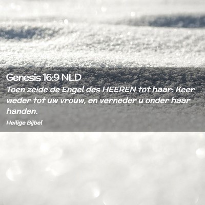 Picture 02 - Genesis 16:9 NLD - Toen zeide de Engel des HEEREN tot haar: Keer - Bible Verse Picture