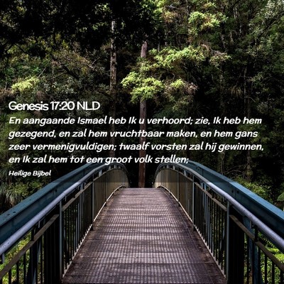 Picture 02 - Genesis 17:20 NLD - En aangaande Ismael heb Ik u verhoord; zie, Ik - Bible Verse Picture