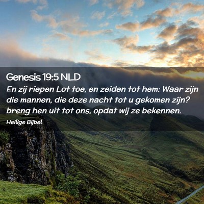 Picture 02 - Genesis 19:5 NLD - En zij riepen Lot toe, en zeiden tot hem: Waar - Bible Verse Picture