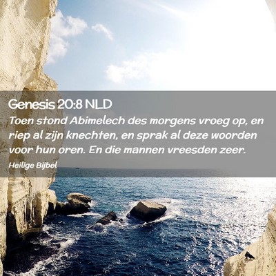 Picture 02 - Genesis 20:8 NLD - Toen stond Abimelech des morgens vroeg op, en - Bible Verse Picture