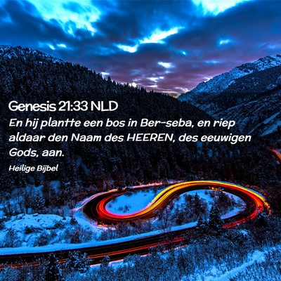 Picture 02 - Genesis 21:33 NLD - En hij plantte een bos in Ber-seba, en riep - Bible Verse Picture