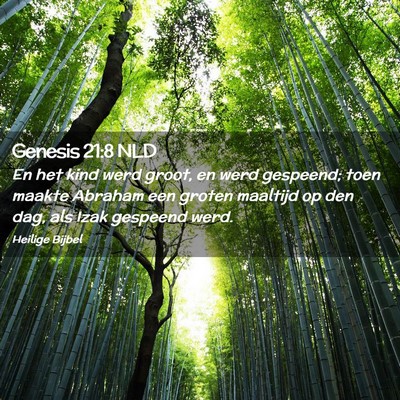 Picture 02 - Genesis 21:8 NLD - En het kind werd groot, en werd gespeend; toen - Bible Verse Picture