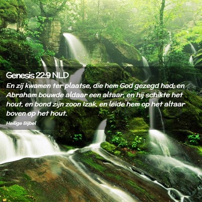 Picture 02 - Genesis 22:9 NLD - En zij kwamen ter plaatse, die hem God gezegd - Bible Verse Picture