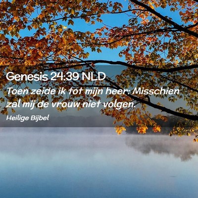 Picture 02 - Genesis 24:39 NLD - Toen zeide ik tot mijn heer: Misschien zal mij de - Bible Verse Picture