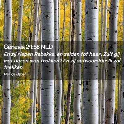 Picture 02 - Genesis 24:58 NLD - En zij riepen Rebekka, en zeiden tot haar: Zult - Bible Verse Picture