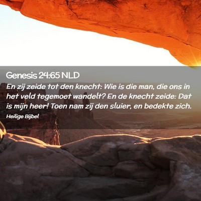 Picture 02 - Genesis 24:65 NLD - En zij zeide tot den knecht: Wie is die man, die - Bible Verse Picture