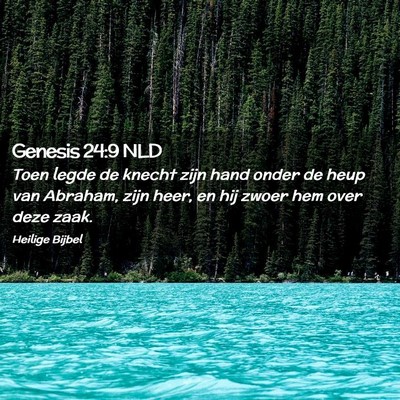 Picture 02 - Genesis 24:9 NLD - Toen legde de knecht zijn hand onder de heup van - Bible Verse Picture