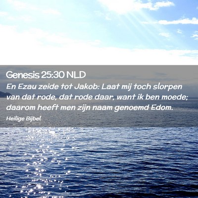 Picture 02 - Genesis 25:30 NLD - En Ezau zeide tot Jakob: Laat mij toch slorpen - Bible Verse Picture