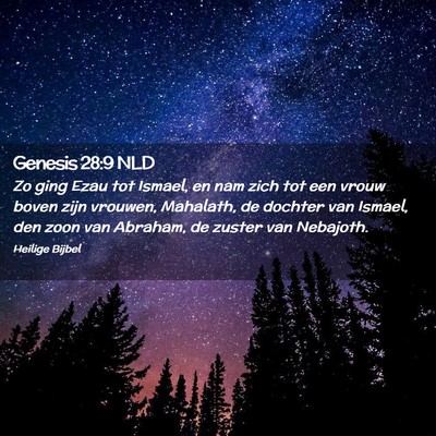 Picture 02 - Genesis 28:9 NLD - Zo ging Ezau tot Ismael, en nam zich tot een - Bible Verse Picture