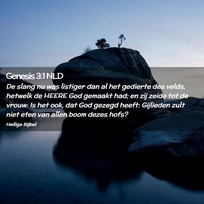 Picture 02 - Genesis 3:1 NLD - De slang nu was listiger dan al het gedierte des - Bible Verse Picture