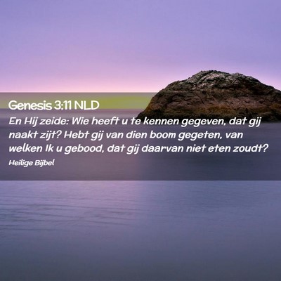 Picture 02 - Genesis 3:11 NLD - En Hij zeide: Wie heeft u te kennen gegeven, dat - Bible Verse Picture