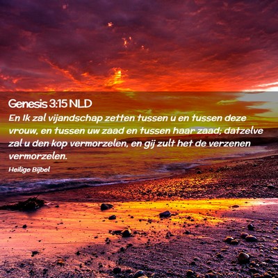 Picture 02 - Genesis 3:15 NLD - En Ik zal vijandschap zetten tussen u en tussen - Bible Verse Picture