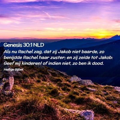 Picture 02 - Genesis 30:1 NLD - Als nu Rachel zag, dat zij Jakob niet baarde, zo - Bible Verse Picture