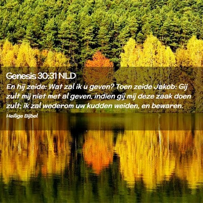Picture 02 - Genesis 30:31 NLD - En hij zeide: Wat zal ik u geven? Toen zeide - Bible Verse Picture
