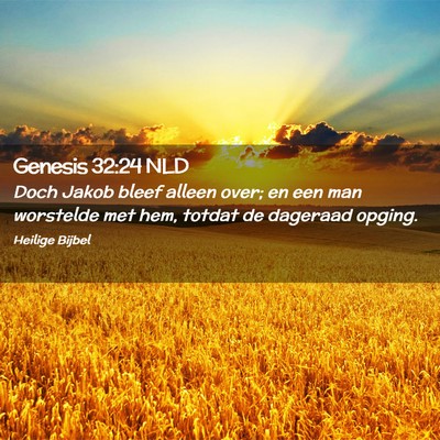 Picture 02 - Genesis 32:24 NLD - Doch Jakob bleef alleen over; en een man - Bible Verse Picture