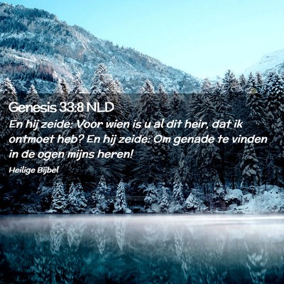 Picture 02 - Genesis 33:8 NLD - En hij zeide: Voor wien is u al dit heir, dat ik - Bible Verse Picture