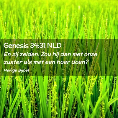 Picture 02 - Genesis 34:31 NLD - En zij zeiden: Zou hij dan met onze zuster als - Bible Verse Picture