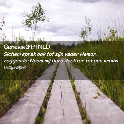 Picture 02 - Genesis 34:4 NLD - Sichem sprak ook tot zijn vader Hemor, zeggende: - Bible Verse Picture
