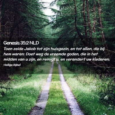 Picture 02 - Genesis 35:2 NLD - Toen zeide Jakob tot zijn huisgezin, en tot - Bible Verse Picture