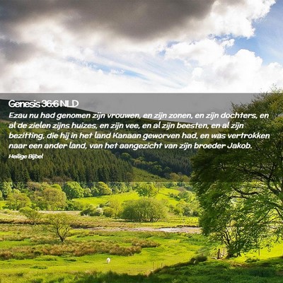 Picture 02 - Genesis 36:6 NLD - Ezau nu had genomen zijn vrouwen, en zijn zonen, - Bible Verse Picture