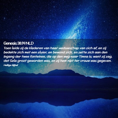 Picture 02 - Genesis 38:14 NLD - Toen leide zij de klederen van haar weduwschap - Bible Verse Picture