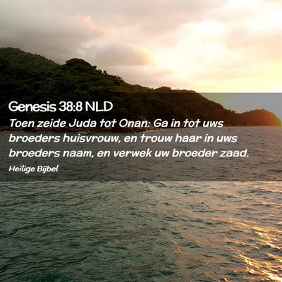 Picture 02 - Genesis 38:8 NLD - Toen zeide Juda tot Onan: Ga in tot uws broeders - Bible Verse Picture
